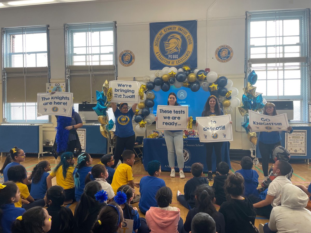 Class 302 is ready to rock the ELA state test! We had a blast at the pep rally today! Go Knights! <a href="/PS66JKO/">JKO Elementary</a>