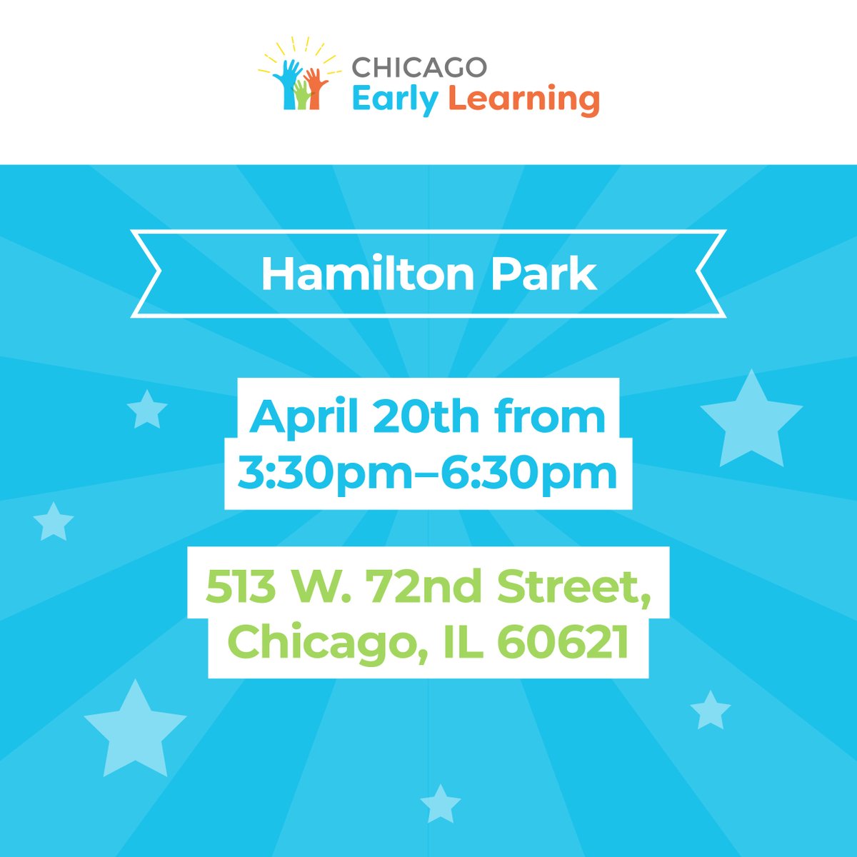 ChicagoLearning's tweet image. Get support for preschool programs from on-site staff available to help you apply for Pre-K. Engage in fun activities with your child, and learn about additional resources.  PLUS we will be doing a #giveaway 
.
.
.
#ECE #Chicagoearlylearning #CEL #Earlyeducationforall