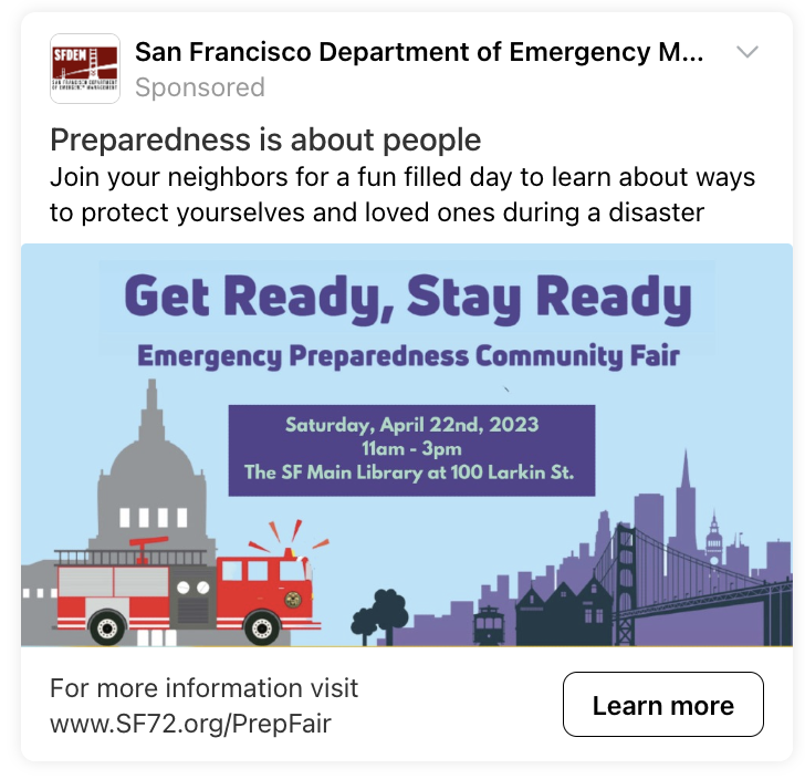 San Francisco Department of Emergency Management tweet media