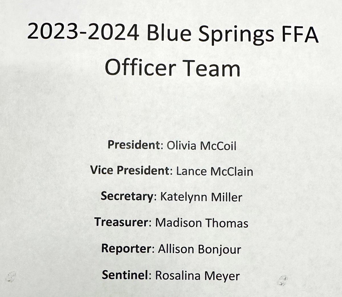BlueSpringsFFA's tweet photo. Please help us congratulate our new elected FFA Officer team! https://t.co/3Z3Cuafg5w