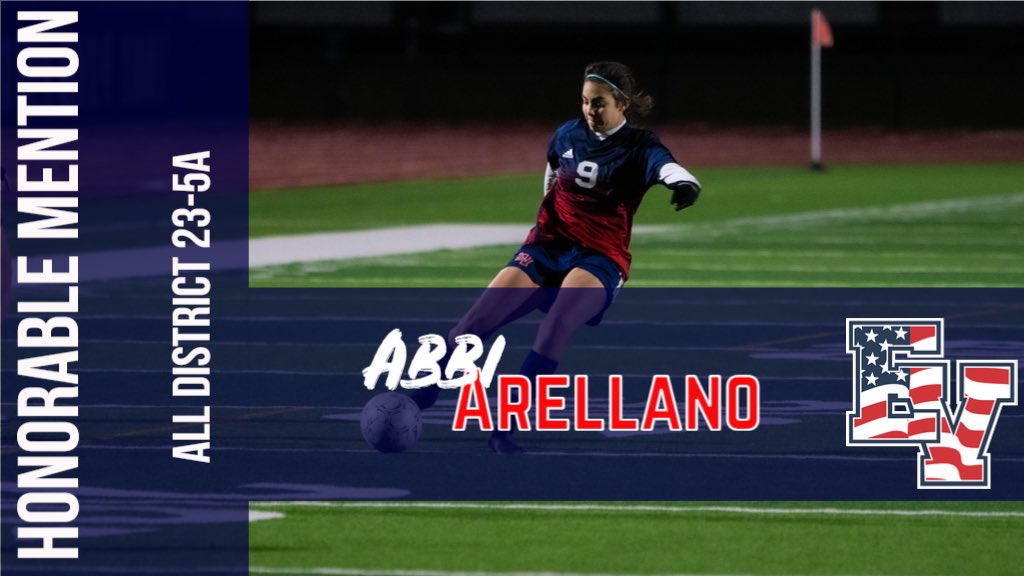 ev_soccer's tweet photo. ⭐️HONORABLE MENTION⭐️
Senior Abbi Arellano completes 4 years as a member of the Varsity team! She was a captain and she showed out this year💪🏼🔥 #Level10 Abbi we are so proud of you!!! Congrats! 
📸: @ev_patriotnation https://t.co/FbNjbFg6rD