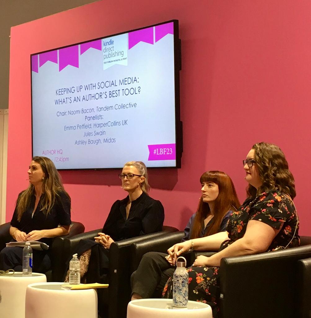 allabtwriting's tweet photo. Top tips from the keeping up with social media session with @julesbuddle @EmmaPetfield
@Baughly and @Naomi_Bacon #LBF23  - Be nice, be authentic, be human https://t.co/ixVbXtdpNm