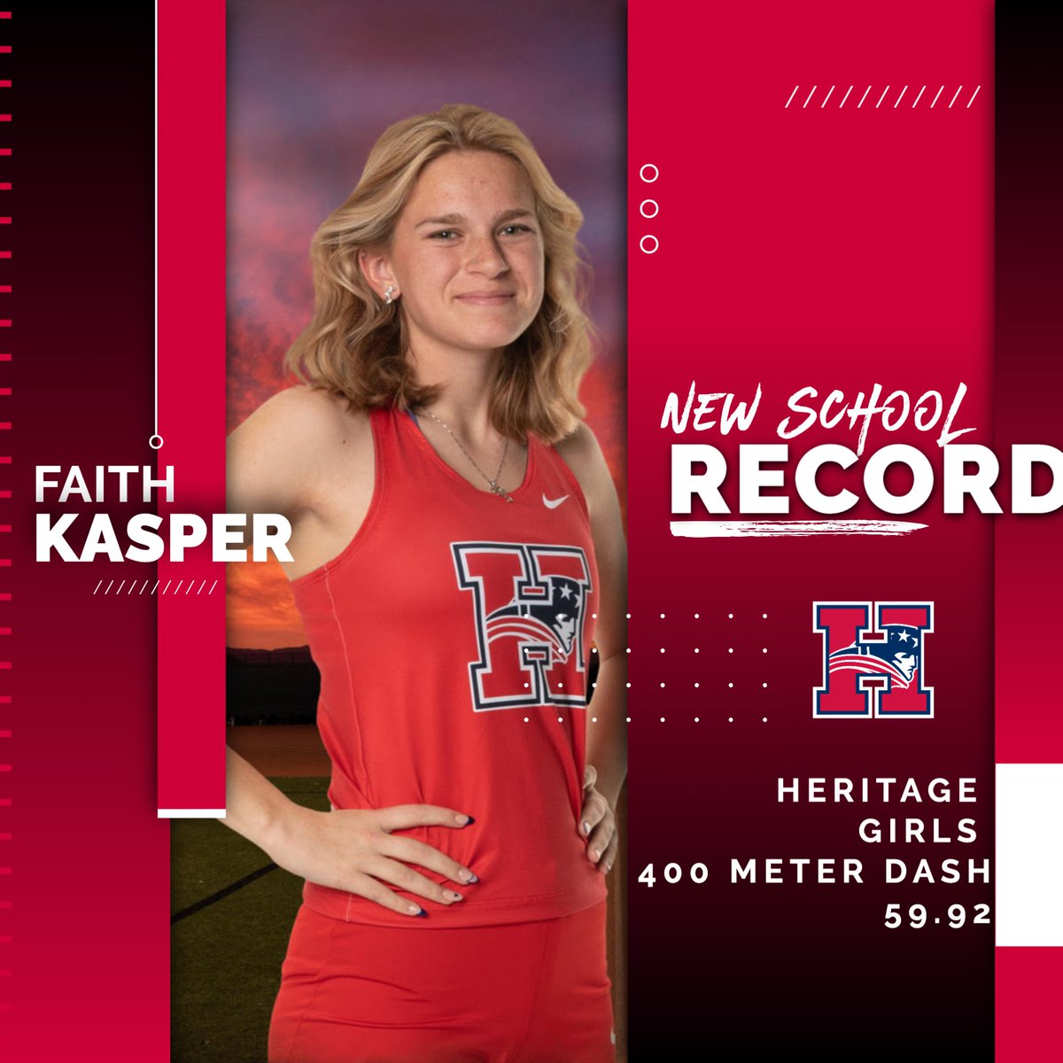 Congratulations to Faith Kasper on breaking the 2009 record for the 400 meter dash!
#hhspatriotathletics
Image: @kristijophotography