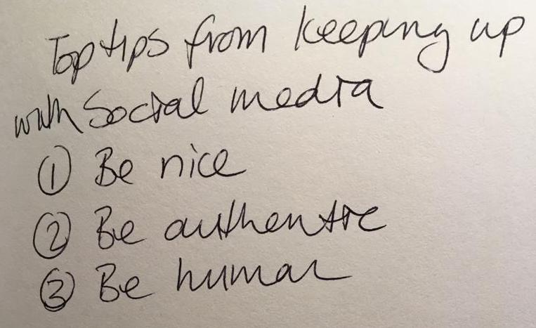 allabtwriting's tweet photo. Top tips from the keeping up with social media session with @julesbuddle @EmmaPetfield
@Baughly and @Naomi_Bacon #LBF23  - Be nice, be authentic, be human https://t.co/ixVbXtdpNm