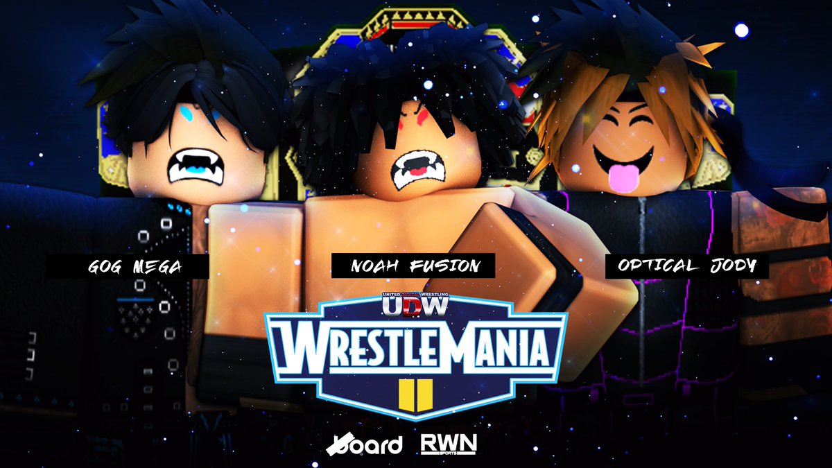 #UDWManiaII

LIVE! Sunday April 23rd, Noah Fusion will defend his United States Championship in a Triple Threat Match against Gog Mega &amp; Optical Jody!

Who will walk out as the FINAL! United States
Champion?

Sponsored by : @boardmediapage | @RWNRBLX