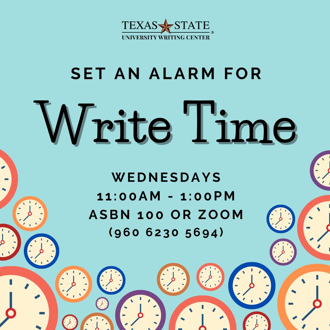 Join us at Write Time!

Every Wednesday in ASBN 100 or on Zoom! ⏰