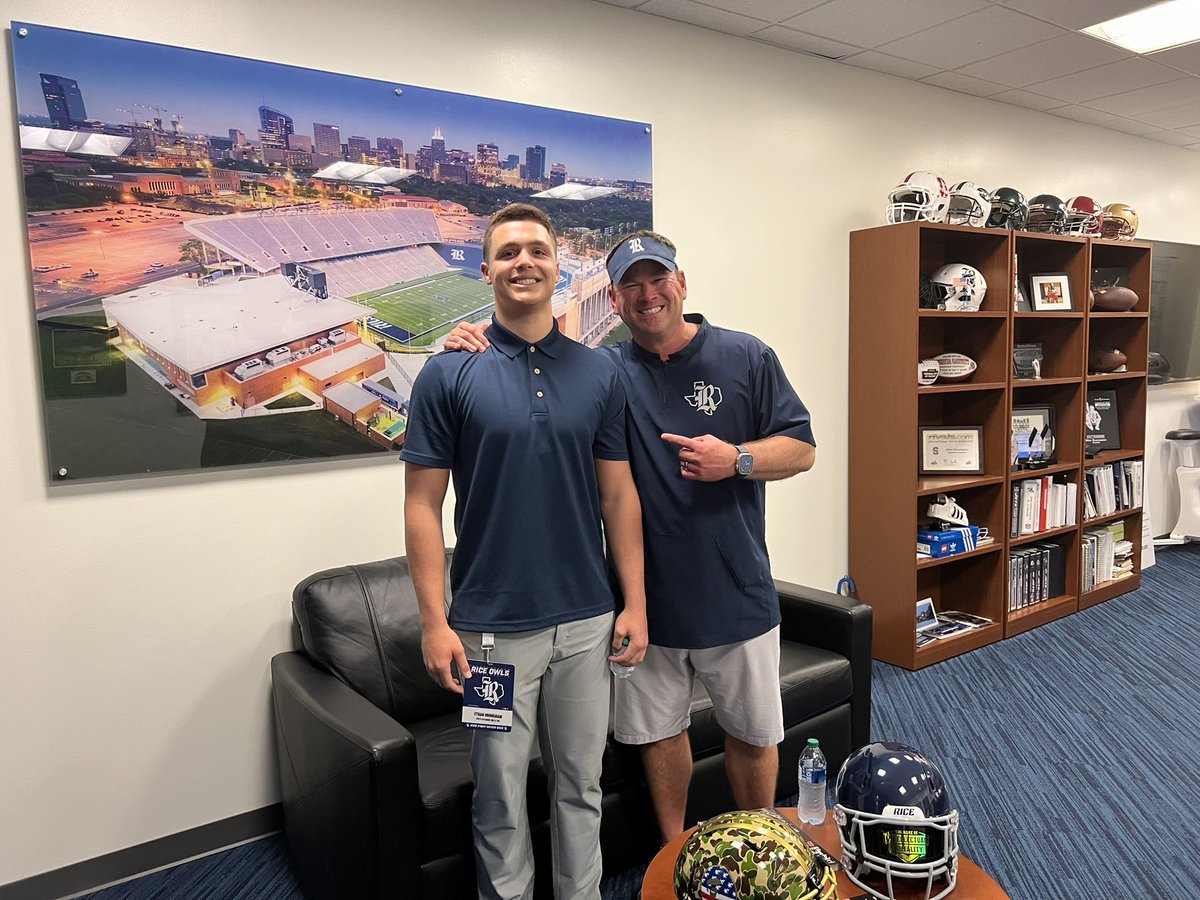 EthanBrougham2's tweet photo. I am very humbled and elated to announce my commitment to Rice University. Thank you to everyone that has supported me along the way. Let’s GOOOOO!!!
@RiceFootball @RiceOwlsFB @mbloom11 @Coachblsmith @CoachKay713 @CoachTSauer @CoachRegalado @JessicaMorrey @tonyhenney #GoOwls https://t.co/EW7lEqYKgG