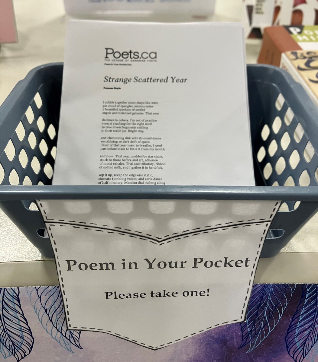 ulethlibrary's tweet photo. April is National Poetry Month! Celebrate with a book from our collection or just take a poem for your pocket!
#NPM23 #NationalPoetryMonth #ULeth #ULethbridgeLibrary #ULethLibrary https://t.co/bNg7N0crxB