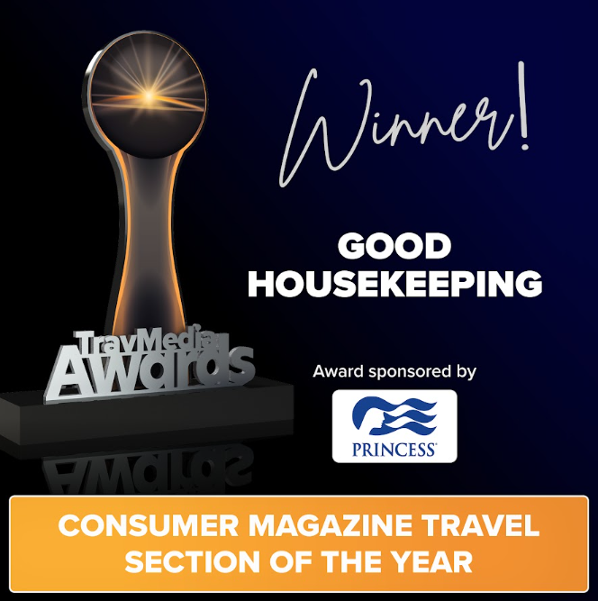 TravMedia_UK's tweet photo. Celebrating magazines that inspire consumers with high-quality travel content, our 'Consumer Magazine Travel Section of the Year' award goes to Good Housekeeping (@GHmagazine). 

Thank you to our sponsor @PrincessCruises

#TravMediaAwards #Magazine https://t.co/NSjgYluKjG