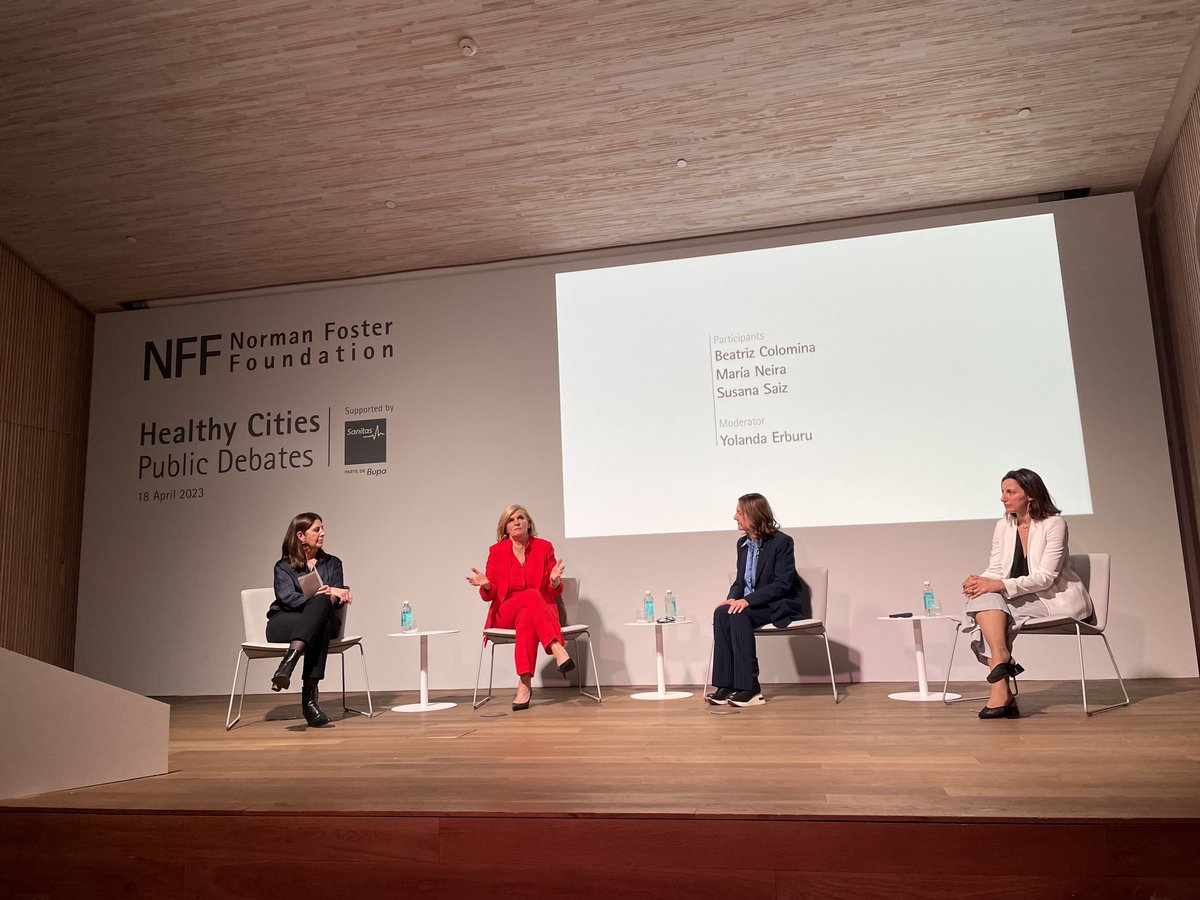 Inspiring panel-power women all the way. Here’s the challenge: we all play a role in the development of #healthycities -vote for that Mayor that will be key to creating that environment. Thx ⁦<a href="/DrMariaNeira/">Dr Maria Neira</a>⁩, a day to remember ⁦⁦<a href="/sanitas/">Sanitas</a>⁩ ⁦<a href="/NormanFosterFdn/">Norman Foster Foundation</a>⁩