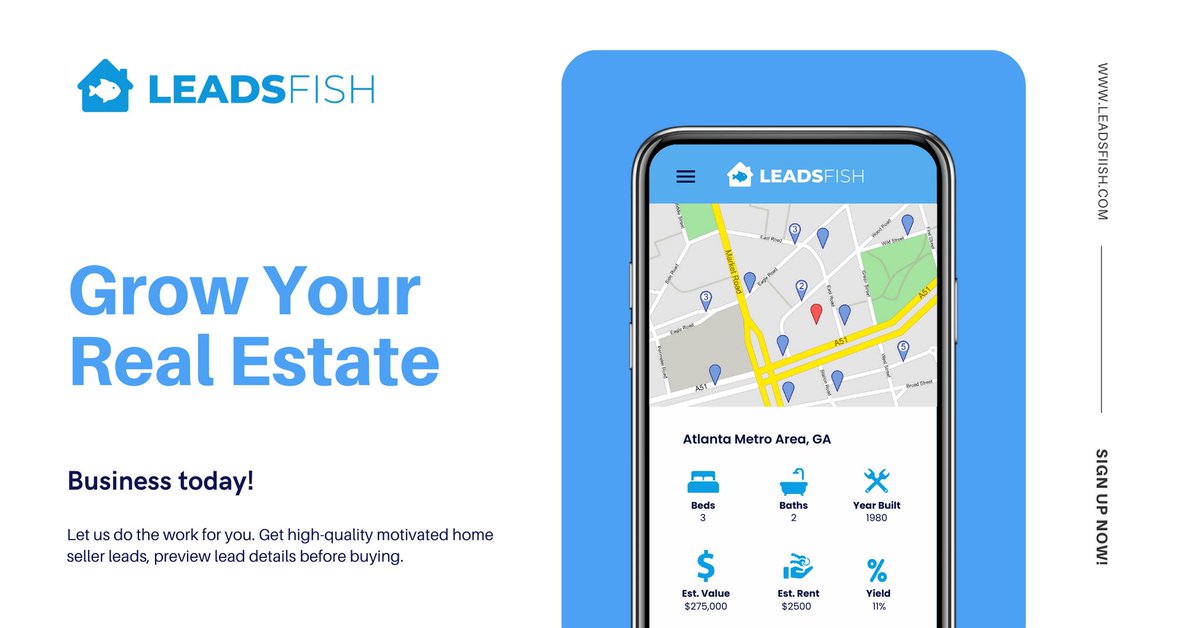 leadsfish's tweet image. Let Leads Fish do the work for you! Our marketplace offers exclusive off-market leads, preview lead details before buying. Join the community of savvy investors and start closing more deals. Sign up now at leadsfish.com.