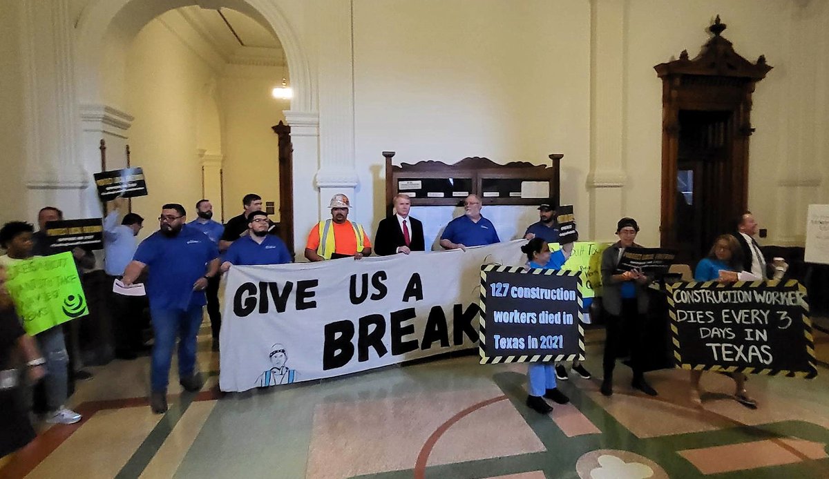 SSwldc's tweet photo. Thanks to the @workersdefense for holding a rally against HB2127 that will end rest breaks for construction workers! 

It is being debated now, so call your Rep. and tell them to vote NO:  https://t.co/FnIkRxN2Za

#endinglocalfreedomact #solidarity #localcontrol #protectworkers https://t.co/Fp5RaM7WCk