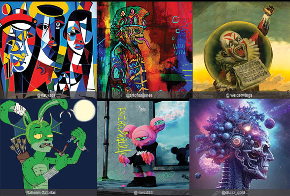 Some of the faces of #CampNFT - which one speaks to you? <a href="/mvzi333/">M̶∀z̶i̶</a> <a href="/chazz_gold/">chazzgold.eth</a> <a href="/ItsOkada/">OKADA NFT Arts</a>   <a href="/artofianjones/">Ian Jones</a>  <a href="/welderwings/">welderwings</a> &amp; Raheem Gatollari #art #emergingartist #emergingartistplatform #emergingart #nycart #nft #nftart #nftartists #nftartwork #nftartgallery #ɴftcollectors