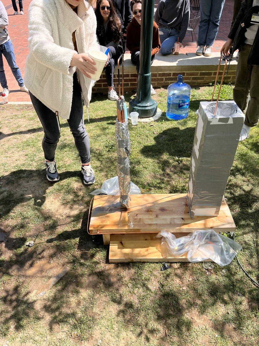 ericteitelbaum's tweet photo. I had a blast today at the (hopefully first of many) annual heat pumping demonstrator. Very proud of my @WeitzmanSchool students developing abstract and creative ways to interface with heat pumps. Thanks to @kippworks and @ForrestCHAOS for the conceptual and functional review! https://t.co/BLfbn0zjQy