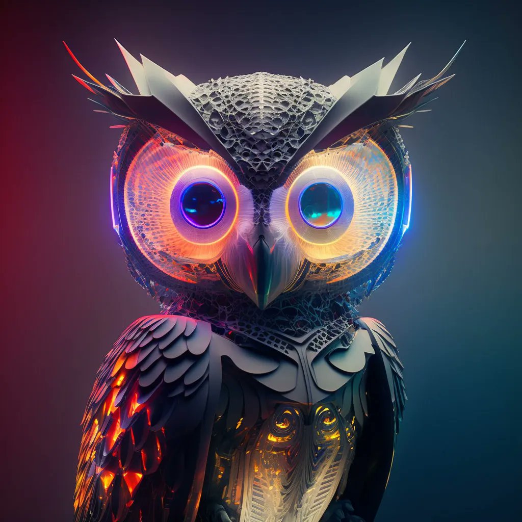 GOOD MORNING
"Owl of the Subdominant #385" of 399 
Limited edition of 399 uniquely generated AI Oracle Owls. 

Auction ending soon on OpenSea!
buff.ly/3ZzuvP3 
#PFP  #NFTs #hoot