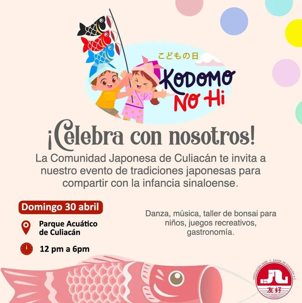 kireyamano's tweet image. 🎏🤩Tradiciones japonesas para compartir con la infancia #Sinaloense 
🎏Festival Kodomo No Hi 
✅️30 de Abril
✅️Parque Acuático 
⌚️12 a 6 pm
#Evento #GRATUITO 
🎏invita Comunidad Japonesa #Culiacan 
#niños #tradiciones #japoneses #Sinaloa #comunidad #origami #aikido 
@embjpmx