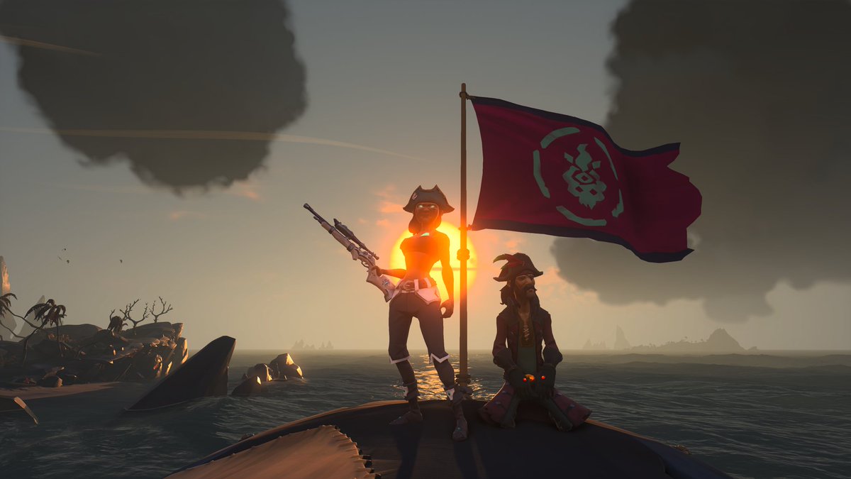 ooharmi's tweet photo. Just another session in the Roar with my BFF @Gary200.. so close to getting him to Pirate Legend!🥳🧡🏴‍☠️
#SeaOfThieves #BeMorePirate https://t.co/lS5QpmF7un