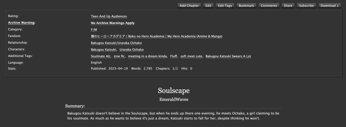 I know it's been 20,000 years since I wrote kacchako but i wanted to share my fic I wrote for <a href="/crimsontieszine/">Crimson Ties</a> 

Re-reading this to post it made me miss Kacchako so much, I hope you guys enjoy this fic even though it's been forever <3

archiveofourown.org/works/46595365