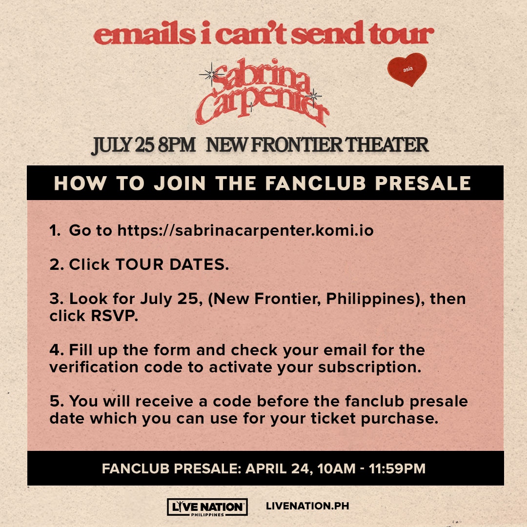 Live Nation PH on Twitter: "ICYMI, Sabrina Carpenter is coming to
