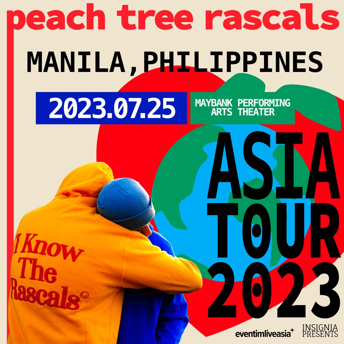 InsigniaPresent's tweet photo. Oh honey, Peach Tree Rascals are coming to Manila! 🦋

Catch the Bay Area music collective live at the Maybank Performing Arts Theater on Tuesday, July 25.  

Ticket details to follow at https://t.co/CjXc2Tpjih

@peachtreerascal @EventimLiveAsia #PTRinManila https://t.co/BlJVDIP1xJ