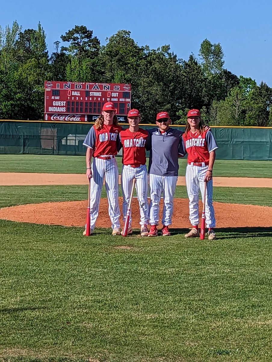 Thanks to all who made this night for these 3 seniors so special!!! The Indians beat Saks tonight 7-3!! 

These three young men have been such a joy to coach. Good luck as your life is just beginning!