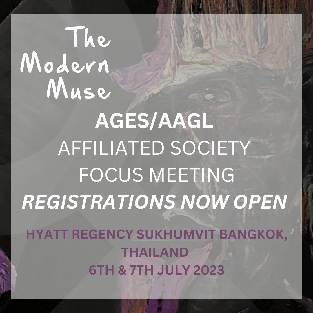 AGES_Society's tweet photo. Don't forget to register for this years AGES/AAGL Focus Meeting at the Hyatt Regency Sukhumvit in Bangkok Thailand!

Date: 6th &amp; 7th July 2023

Earlybird registrations close 8th of May 2023!

Register now via https://t.co/4Wf6O0ddgN

#agessociety #focusmeeting https://t.co/mAV7XhcbUt