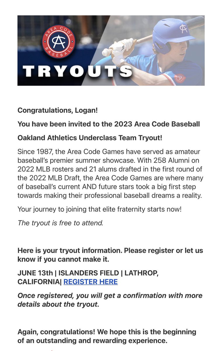 lacy_baseball's tweet photo. ‘26 RHP Logan Georges has been selected to the 2023 Area Code Baseball Oakland Athletics Underclassman Team Tryout. @georgeslo26
Congratulations Logan! #lacybaseball https://t.co/5UQA1mWitr