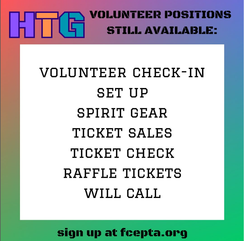 FCEPTA's tweet photo. We need you! We have lots of volunteer opportunities available for this Saturday's HTG games. Sign up now!  https://t.co/pBEGTNKP38 https://t.co/a8hRgGBZXF