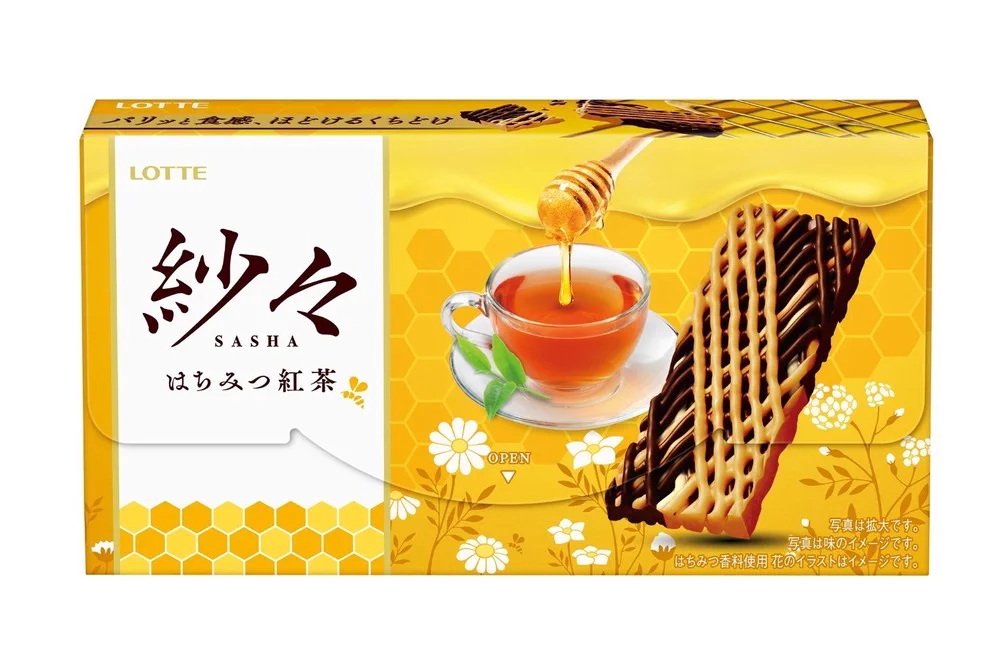 LOTTEチョコレート紗々。新フレーバーのはちみつ紅茶フレーバーのチョコレート。