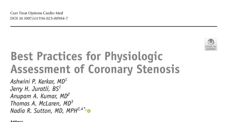 nadia_sutton's tweet photo. A comprehensive review of invasive and non-invasive best practices for physiologic evaluation of coronary stenosis by @AshwiniKerkar Jerry Juratli @aakumarMD and Thomas McLaren @UMichCardiology @umichCVC @vumccardsfit @VUMC_heart  https://t.co/dpCXog9okT%… https://t.co/AVG3cZqCk1