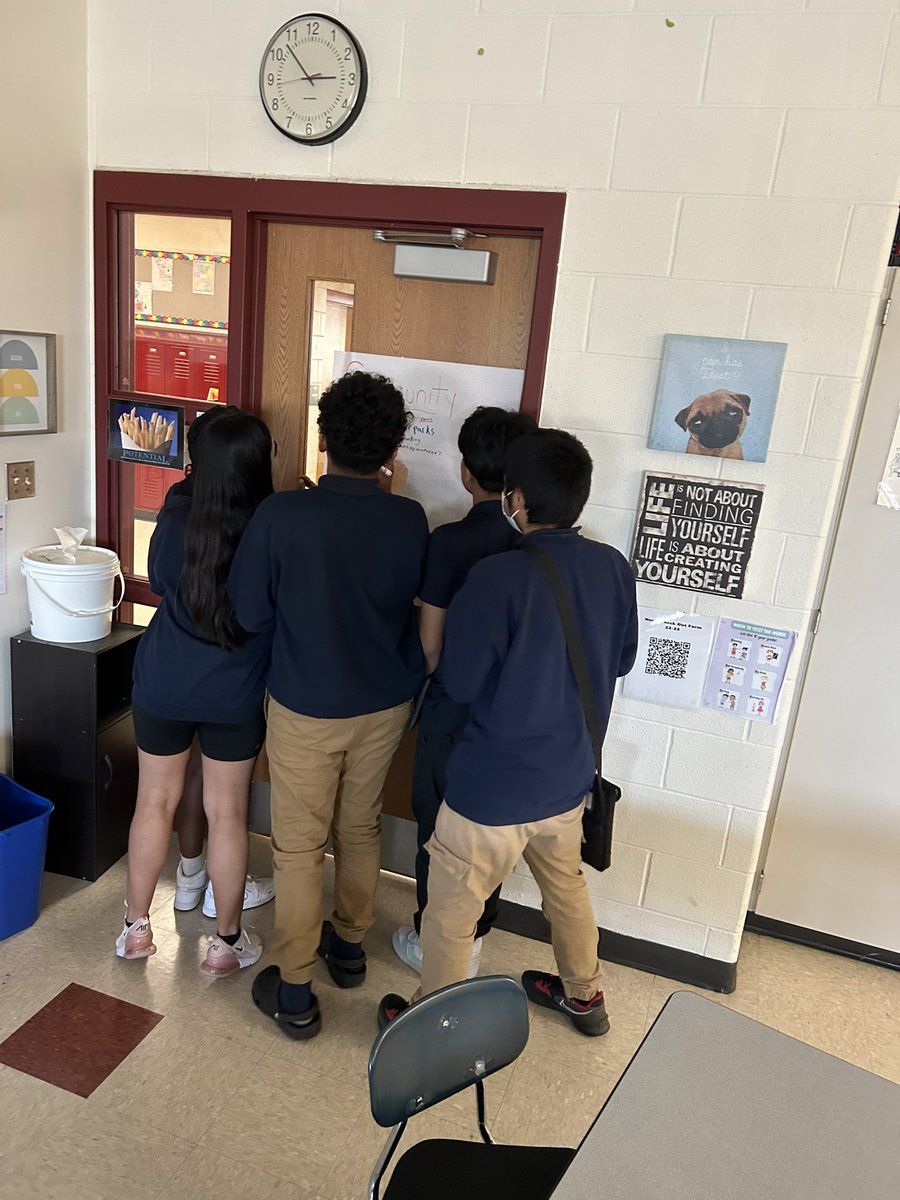 LJohnsonELA's tweet photo. Carousel brainstorming session to come up with argumentative topics in 8th grade #AIMES. What problems in the country/world do they want to see fixed? What do they want to see changed? @FreedomD100 #d100inspires https://t.co/o5B7t50Pr3