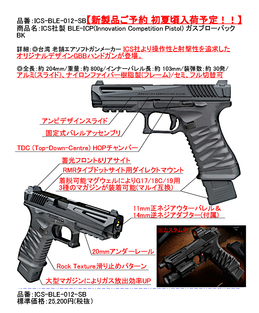 東京マルイ ICS ICP BLE ガスガン MGC 新日本模型 FBISPECIAL ガス