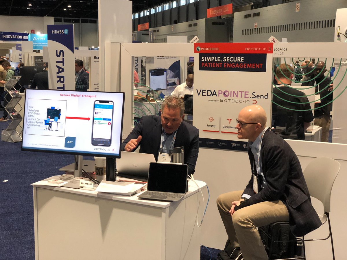 BotDocIt's tweet photo. Our theme for the week at #HIMSS23 is #KilltheFax. If you didn’t see us, you probably weren’t looking. 👀 There’s a better way to send and receive confidential data and documents. It’s not fax. It’s Botdoc.

#himss2023 #HeathcareTech

@karlmfalk @Tracyjfox 
@vedapointe https://t.co/4zjQXl6oiw