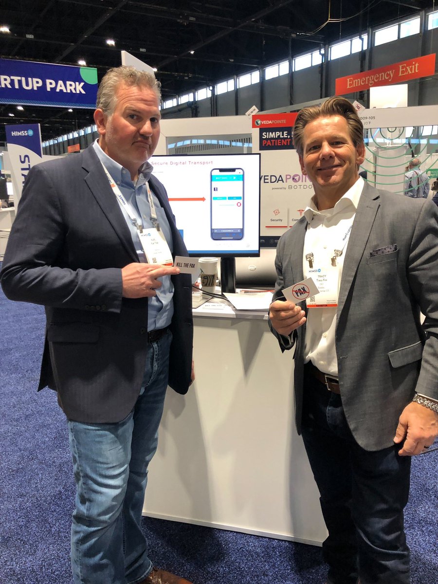BotDocIt's tweet photo. Our theme for the week at #HIMSS23 is #KilltheFax. If you didn’t see us, you probably weren’t looking. 👀 There’s a better way to send and receive confidential data and documents. It’s not fax. It’s Botdoc.

#himss2023 #HeathcareTech

@karlmfalk @Tracyjfox 
@vedapointe https://t.co/4zjQXl6oiw