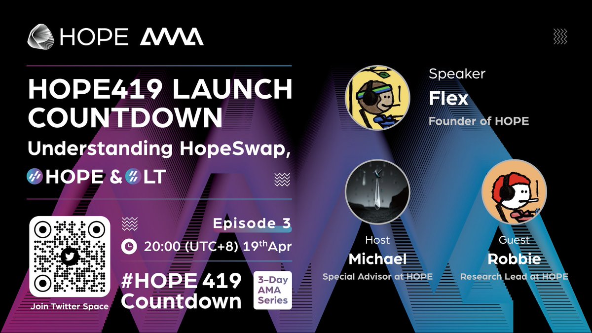 Hope_money_'s tweet photo. 🚀 #HOPE419 Launch Countdown Series AMA: 

⚡️Presenting the Epic Finale!

🎙️ Today's host, Michael, will be joined by our esteemed #HOPE OGs, @HopeMoonman and @RobbieLiu. They'll provide a refresher on the fundamentals of $HOPE & $LT, along with insider tips to help you gain an edge minutes before the launch.

🏁 Set reminder now: https://t.co/sU0qB2qLt8

Get your questions ready, and the launch is coming real soon!