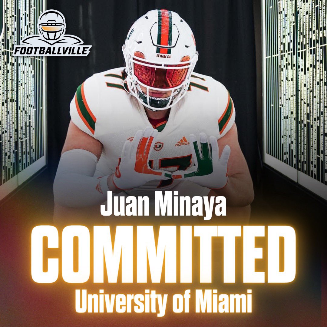 FBVJersey's tweet photo. 3⭐️ OL, Juan Minaya, out of Paramus Catholic, committed to The University of Miami 🙌 https://t.co/w9eeZOVBvw