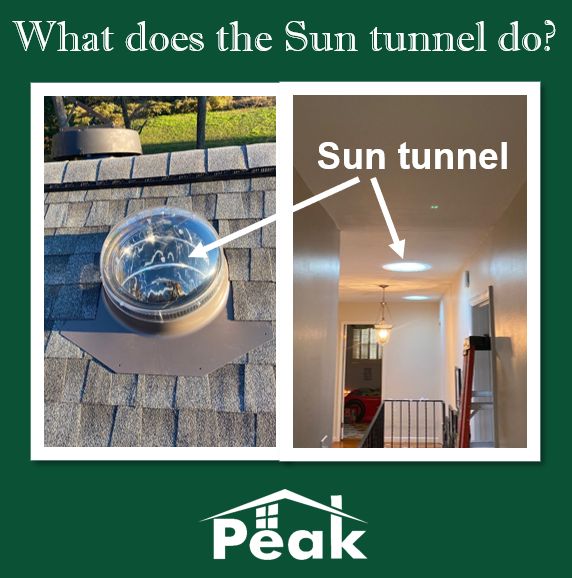 worthapeak's tweet photo. A Sun tunnel is similar to a skylight. It is installed on the #roof to help provide natural light to any dark area of your home. It channels sunlight from the roof, down the tube and into the necessary room. #whatdoesitdowednesday #suntunnel https://t.co/OfD4hgXiAZ