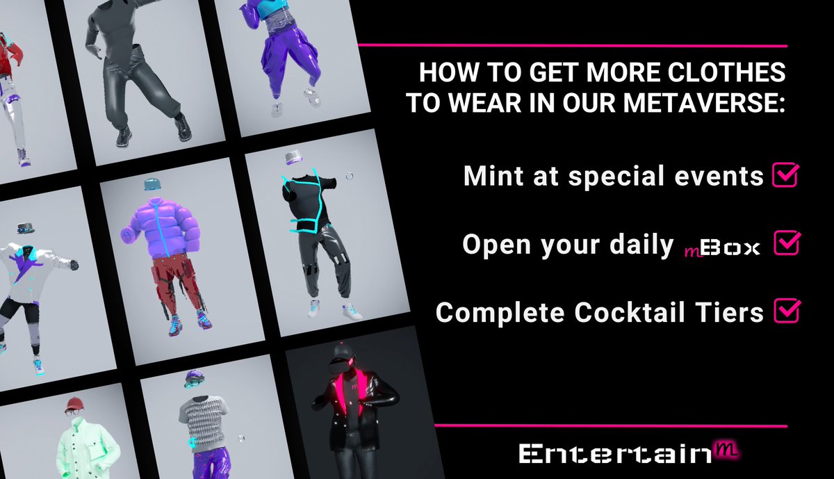 entertainm_io's tweet photo. Find out more info about mAvatars' clothes here: https://t.co/bOyTslIdZP

#EntertainM #metaversenft #freemint https://t.co/8yJDqgo5QH
