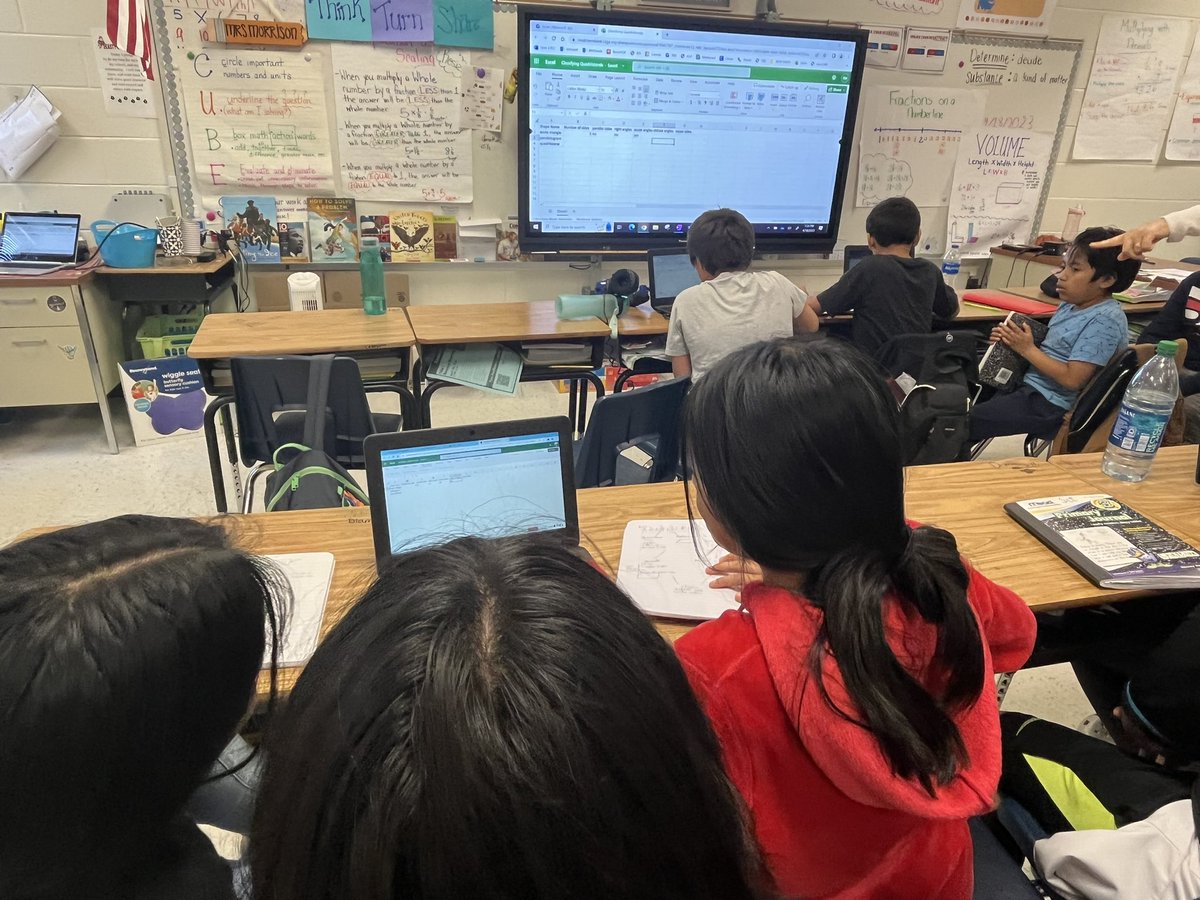 Rmorrison_hasty's tweet photo. Students creating tables to classify quadrilaterals with #excel #raisingthebar #miekids #technology #notaworksheet https://t.co/nh1lktGnoe