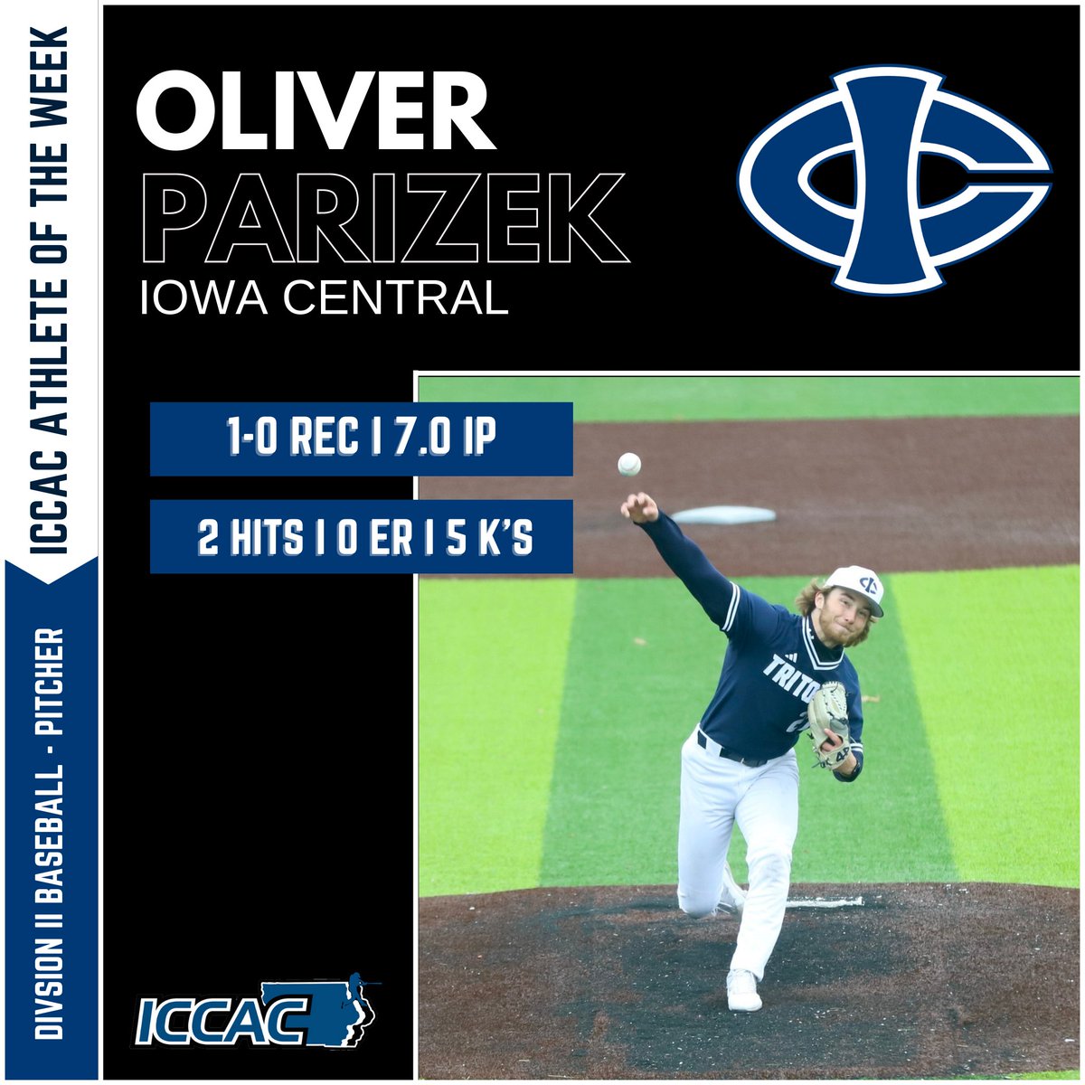ICCAC Sports (@iccacsports) on Twitter photo ICCAC ATHLETE OF THE WEEK
๐APRIL 10-16
BASEBALLโพ๏ธ
<a href="/ICCCBaseball/">Iowa Central Baseball</a> Oliver Parizek
<a href="/ECCPanthersBB/">ECC BASEBALL</a> Jose Valentin
<a href="/IHCCBaseball/">Indian Hills Baseball</a> Jack Nelson
<a href="/MCCTigers_BB/">MCC Tiger Baseball</a> Ryan Gouldin
๐bit.ly/3UOykit
#NJCAABaseball โพ๏ธ ICCAC ATHLETE OF THE WEEK
๐APRIL 10-16
BASEBALLโพ๏ธ
<a href="/ICCCBaseball/">Iowa Central Baseball</a> Oliver Parizek
<a href="/ECCPanthersBB/">ECC BASEBALL</a> Jose Valentin
<a href="/IHCCBaseball/">Indian Hills Baseball</a> Jack Nelson
<a href="/MCCTigers_BB/">MCC Tiger Baseball</a> Ryan Gouldin
๐bit.ly/3UOykit
#NJCAABaseball โพ๏ธ