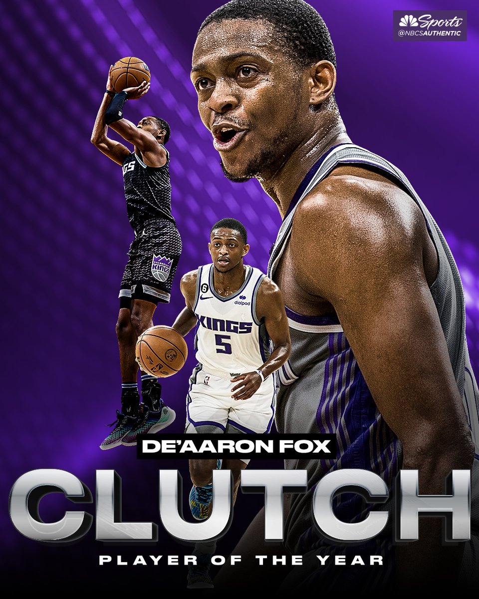 NBCSKings's tweet image. LIGHT THE BEAM FOR CLUTCH PLAYER OF THE YEAR DE'AARON FOX 🔦🟣