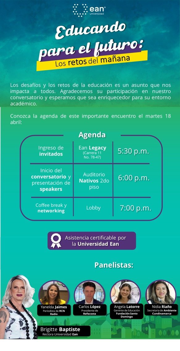 SBVerdeCund's tweet photo. 🗣️Hoy nuestra Secretaria del Ambiente @NidiaRianor presenta en @UniversidadEan en el encuentro Educando para el futuro: los retos del mañana, las exitosas experiencias de los Concursos de #EducaciónAmbiental, #Cideas #JornadasAmbientales en #Cundinamarca #RegiónQueProgresa. https://t.co/6wBdINsoNu