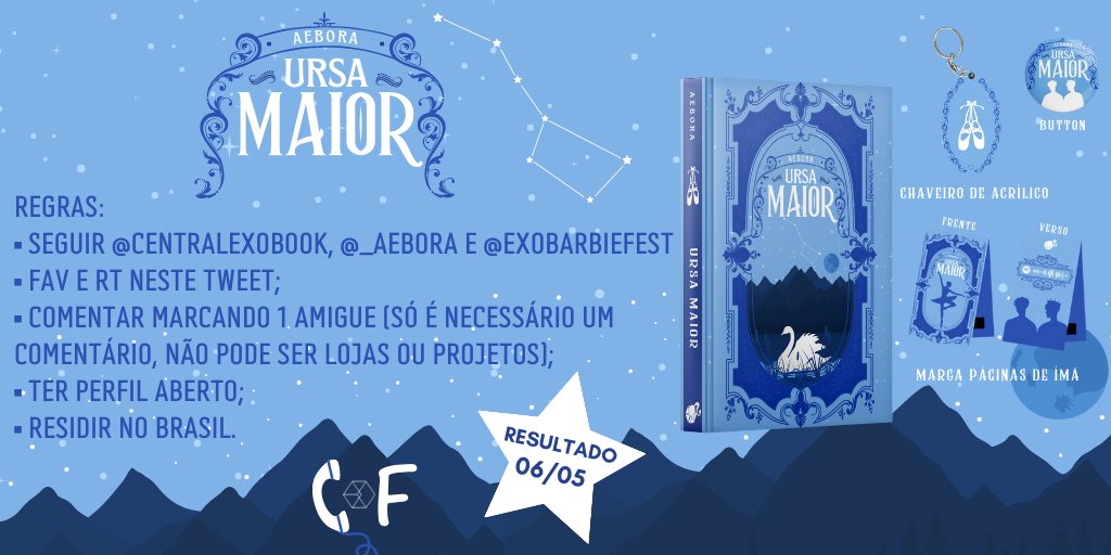 centralexobook's tweet photo. [#SorteioCEF 🎁]

🩰 Entrem nesse mundo mágico conosco e participe do sorteio de 1 ficbook Ursa Maior + brindes.

Regras no banner! https://t.co/AFCQkfUz7G
