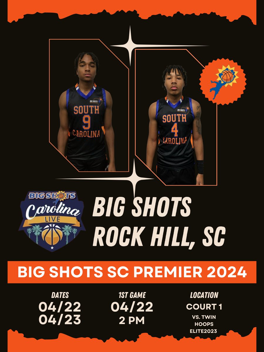 COACHES on all levels of college basketball this weekend @BigShotsPremier is in #RockHillSC at the #CarolinaLive NCAA certified event. 1st game is on 04/22 at 2pm on court 1. High academics athletes with open recruiting. @BigShotsSCMedia @BigShotsGlobal