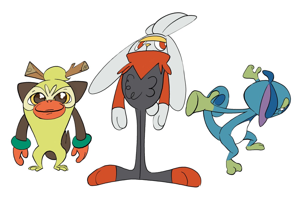 KammaBirple's tweet image. Stuck in the middle with you
#Pokemon #Thwackey #Raboot #Drizzile