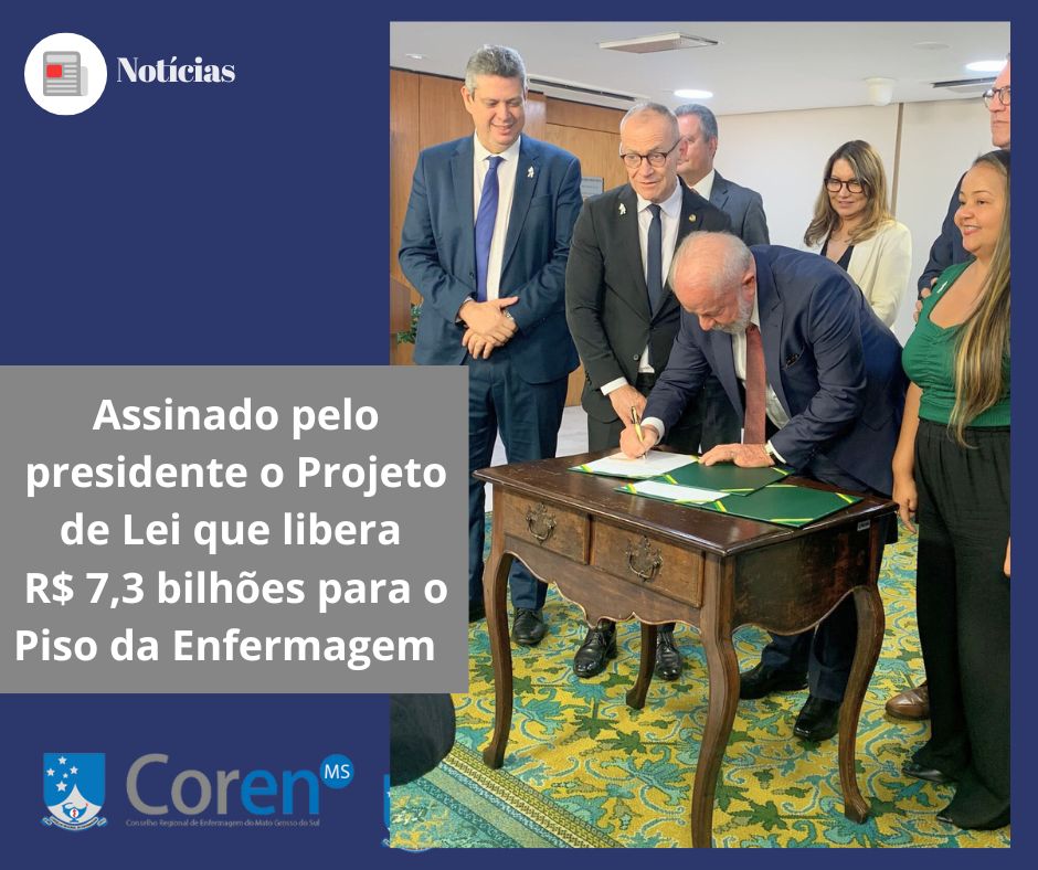 CorenMS's tweet image. Um passo dado!

O Projeto de Lei que institui o Piso Nacional da Enfermagem é uma grande conquista para a categoria. Há muito tempo, os enfermeiros, técnicos e auxiliares  enfrentam baixos salários. A assinatura do presidente, representa a liberação de R$ 7,3 bilhões em recursos