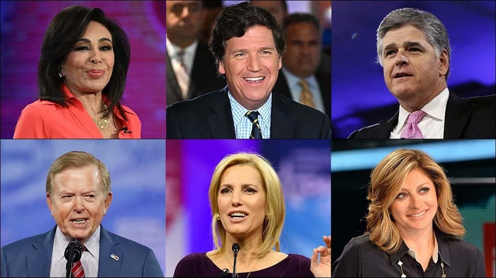 G12Rocco's tweet image. The Convicted #FoxNewsLiars  To avoid further shame insult and embarrassment their boss #RupertMurdoch now has to pay out $787.5 Million to #DominionVotingSystems #FauxNews #DominionvFox    Jeanine Pirro Tucker Carlson Sean Hannity Laura Ingraham and Maria Bartiromo