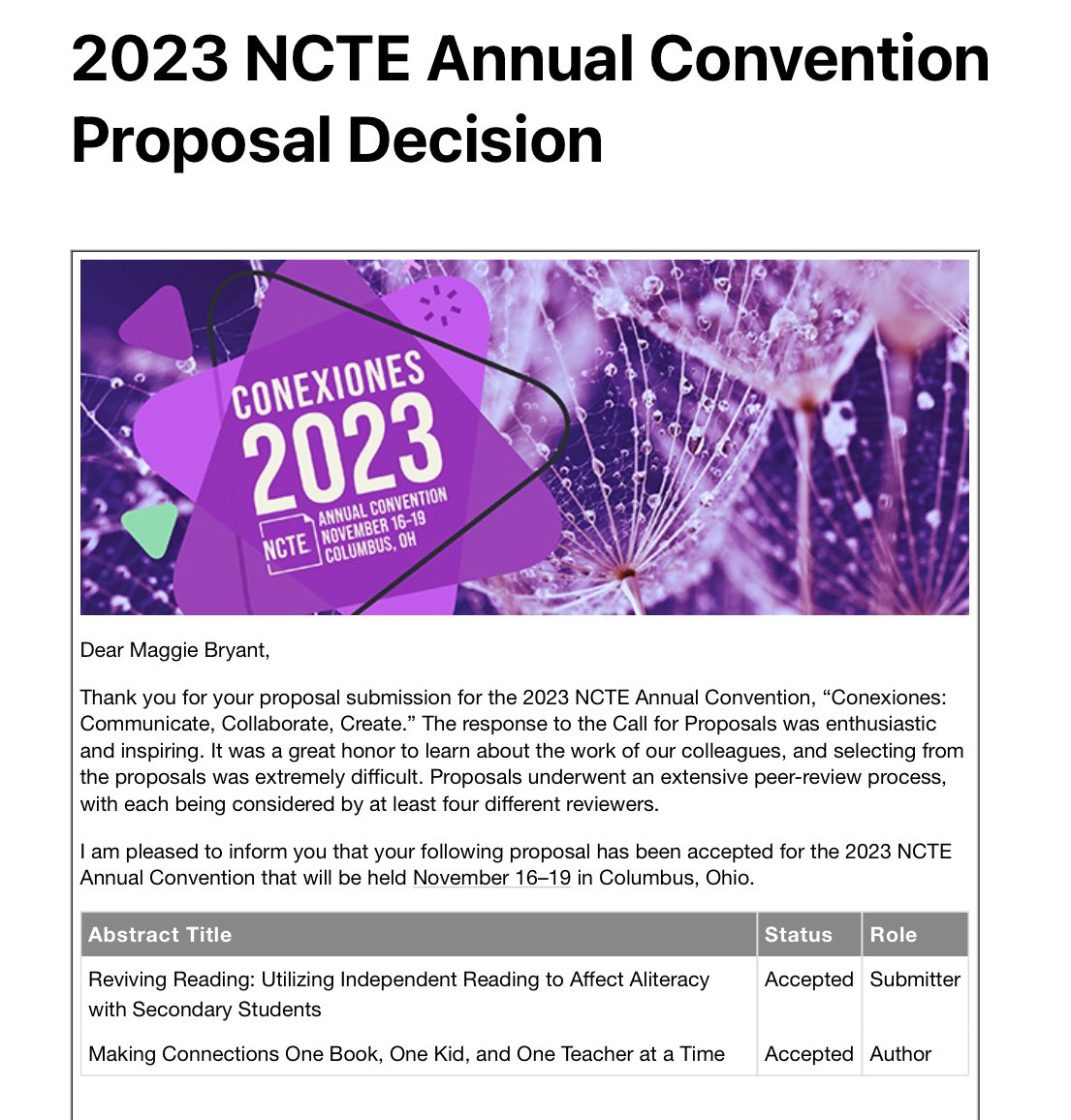Woohoooo!! 🥳 Headed to #NCTE23 this fall and so so excited to connect with all my favorite literacy folks (and meet new people too)! 👩🏻‍🏫📚🎉