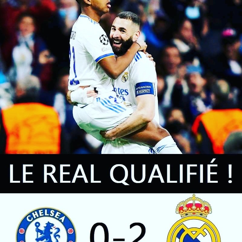 MahamatWeleda's tweet photo. Le Real madrid se qualifie pour les demi-finales de la Ligue des champions.! Bravo hala madrid https://t.co/vzOIfR8oXt