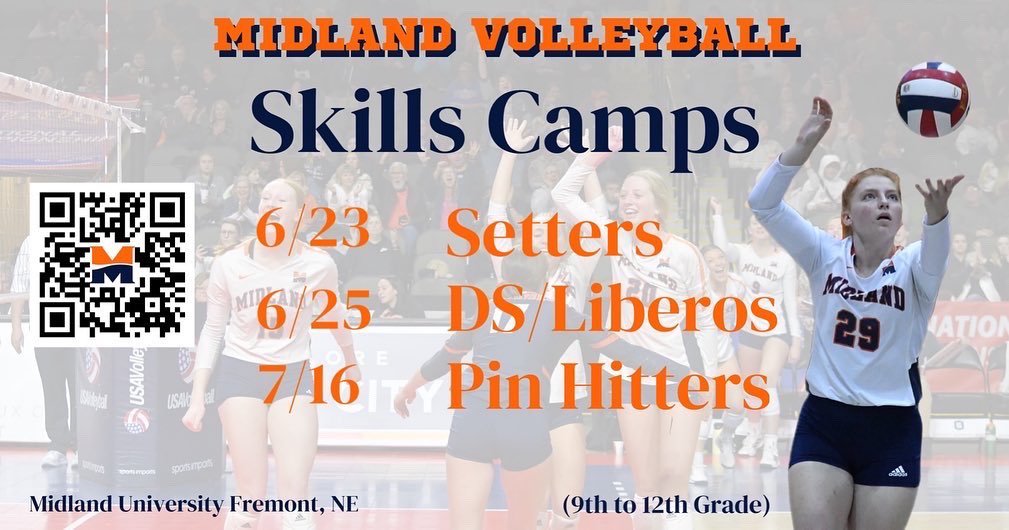 Midland_VBall's tweet photo. We still have opportunities this summer for your athletes to evaluate their game! Sign up with the link or QR code.🤩

https://t.co/OL59Jytw0Z https://t.co/3MQsdOKkBI